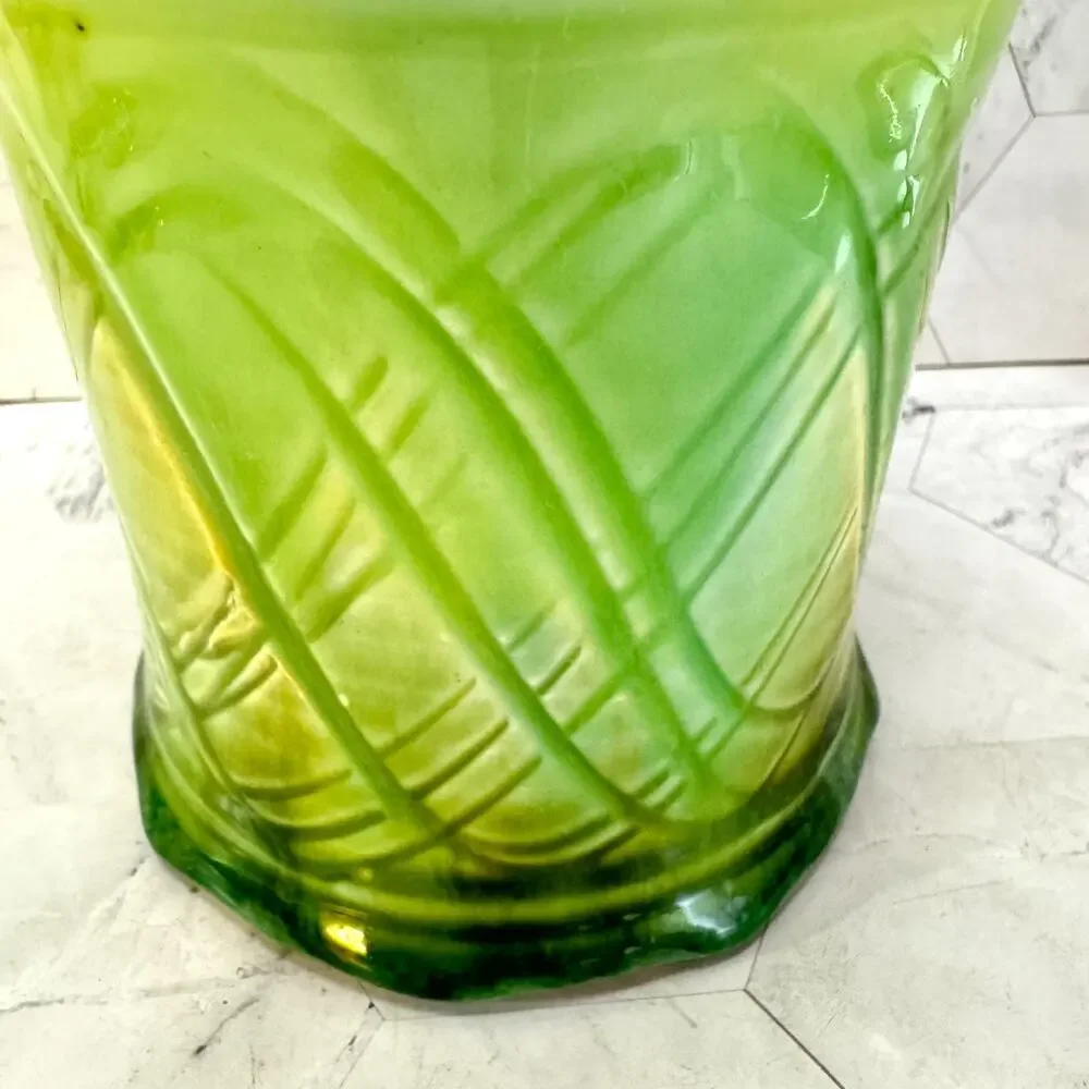 JK Dryden Pottery Vase 6in Green Drip Glaze Art Vase Signed 2007 Hot Springs AR